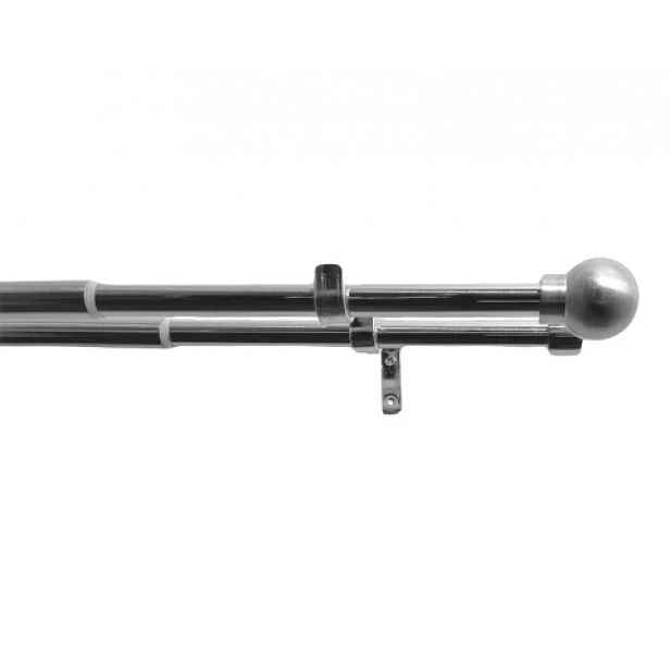 Dvojitá garnýž Orbis 240-450 cm, ušlechtilá ocel
