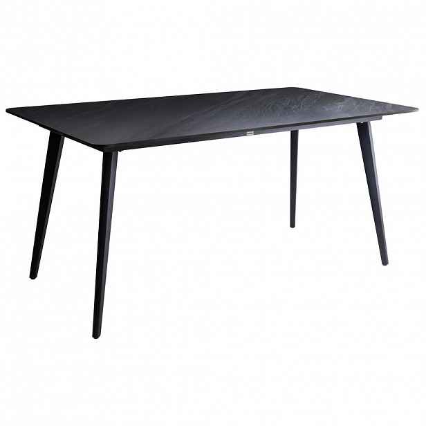 Beliani ZAHRADNÍ STŮL 160/90 cm Kámen Černý Mramor Rodallo