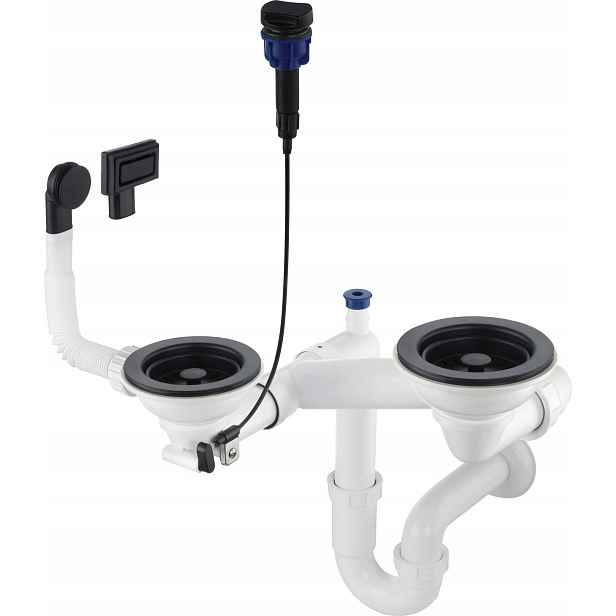 Deante Sifon Space-Saver černý nero ZXY_N973 pro dřez 1.5/2-komorový
