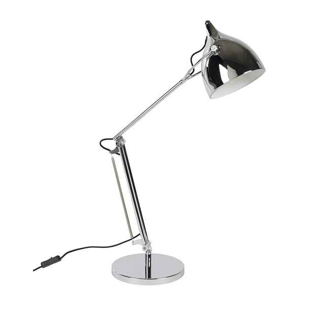 Kovová stolní lampa s ohybatelnou konstrukcí ve stříbrné barvě s kovovým stínidlem (výška 37 cm) Reader – Zuiver