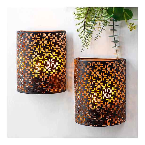 Nástěnná lampa na baterie Jhy Design sada 2 ks rustikální kovová
