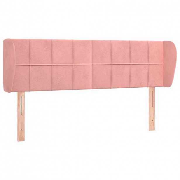 vidaXL Čelo postele typu ušák růžová 147x23x78/88 cm samet