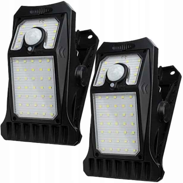 2x Led solární zahradní venkovní lampa s klipem a pohybovým senzorem