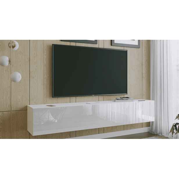 ArtExt Závěsný TV stolek JOY | 200 cm Barva: R3 bílý lesk