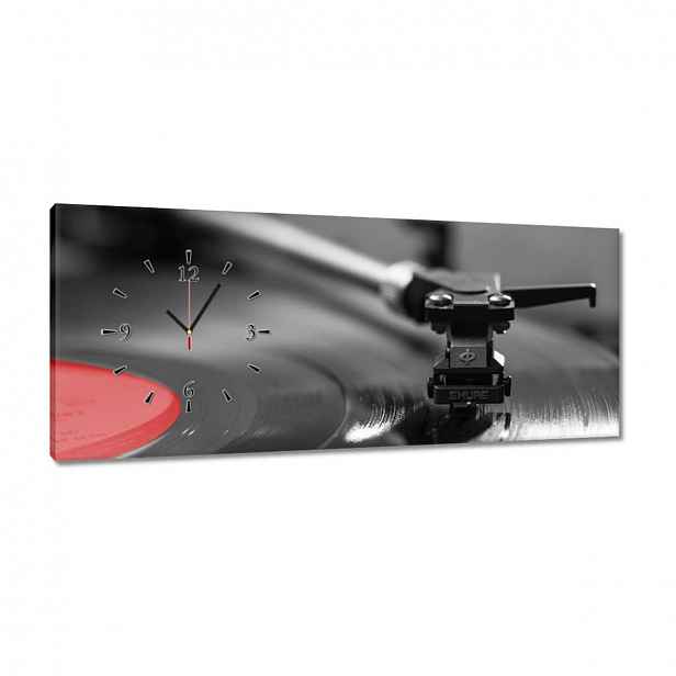 Hodiny 100x40 Vinylová deska Audio jehla