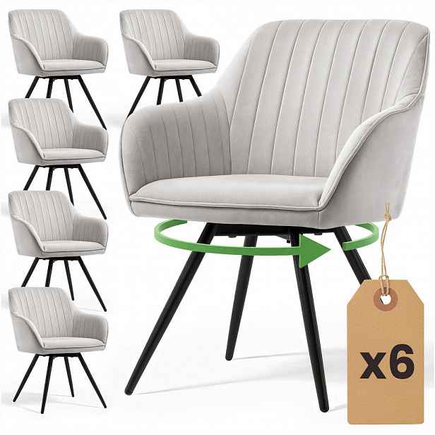 RAUMHIRSCH FURNITURE OTÁČIVÁ ŽIDLE, SADA 4 KS, šedá, černá 55/83/58
