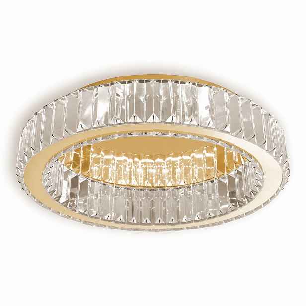 Zlatý Stropní Svítidlo s Led krystaly 40 cm Kulatý Skleněný Krystal Glamour styl