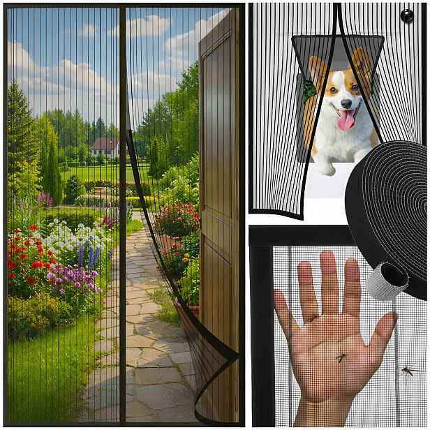 Moskytiéra Dveře Magnetická Závěs Na Balkonové Okno 110x210 Magnet Komár