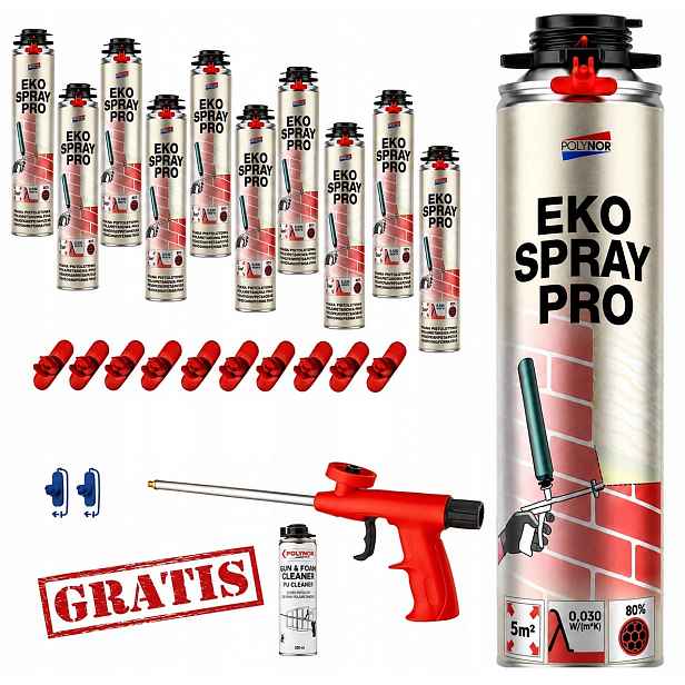 Pur Sprchová Pěna Polynor Eko Pro 850gr Termoizolace Zateplení garáže