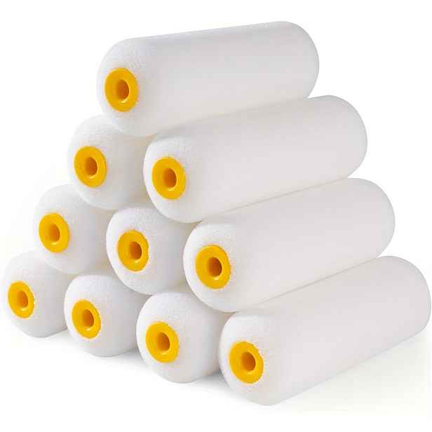 TEMU BAOFALI 10ks Mini Pěnové Válečky, 4 Palce Vysoká Absorpce, Ideální pro Malování Domů & Aplikaci Tapet