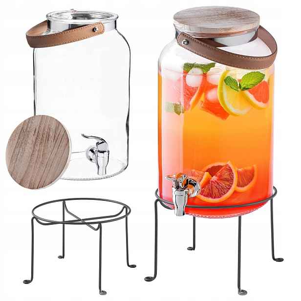 Zavařovací Sklenice S Kohoutkem 5,6 L Sklenice Na Limonádu Nápoje Džus Stojan Set