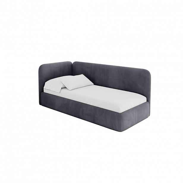 ALTDECOR JEDNOLŮŽKOVÁ POSTEL pro mládež s úložným prostorem, vpravo - ELSY 80x200 tmavě šedá