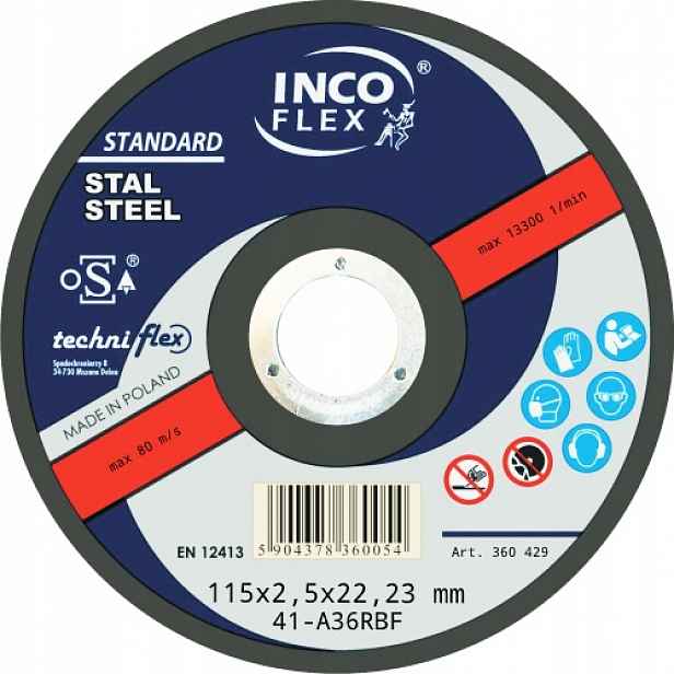 115x2,5x22,23 Kotouč Incoflex Standard Ocel – Komplet 25 ks