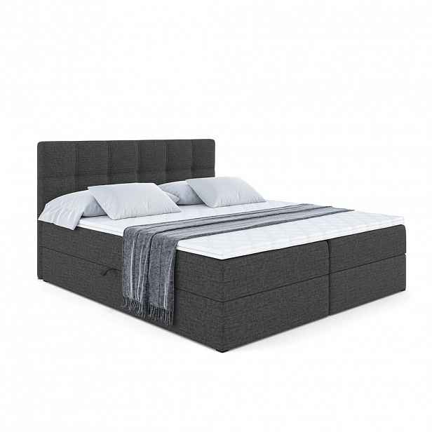 ALTDECOR AMERICKÁ postel s matrací H4 a roštem – MARCE – 140x200 – H4 – tmavě šedá
