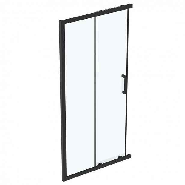 Ideal Standard Connect 2 - Posuvné sprchové dveře, dvoudílné, 100 cm, černá/čiré sklo K9262V3