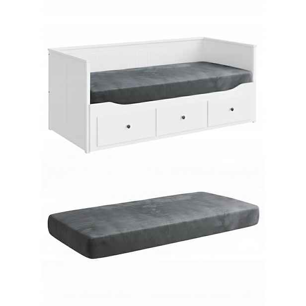 Ikea Hemnes potah na matrace 80x200 na postel tmavě šedý