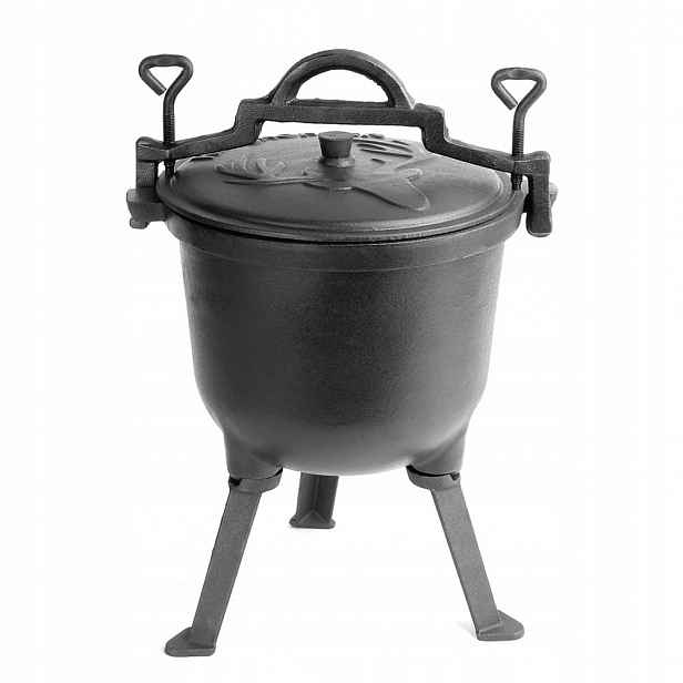 Litinový kotlík 8 L pro lovce, survival a outdoor