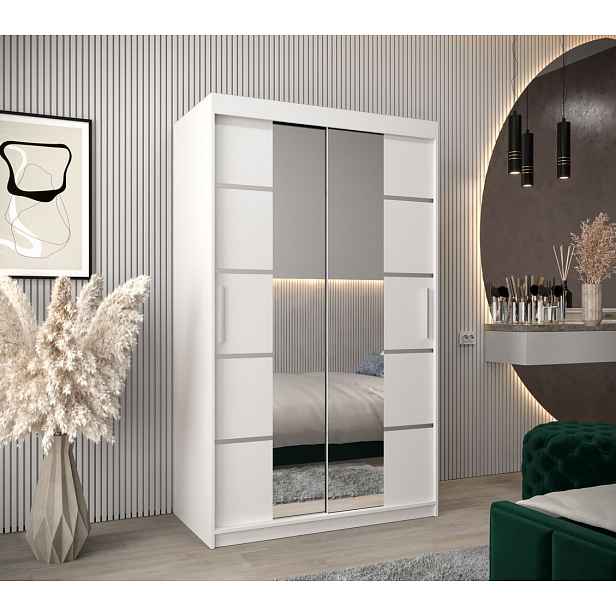 Skříň se zrcadly VIVIEN - šířka 120 cm, bílá