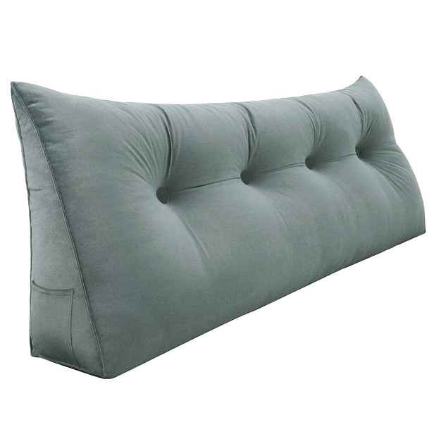 Vercart ZÁDOVÝ POLŠTÁŘ na postel samet Šedý 140 cm