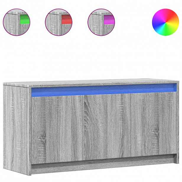 vidaXL TV skříňka s LED šedá sonoma 100 x 34 x 50 cm kompozitní dřevo