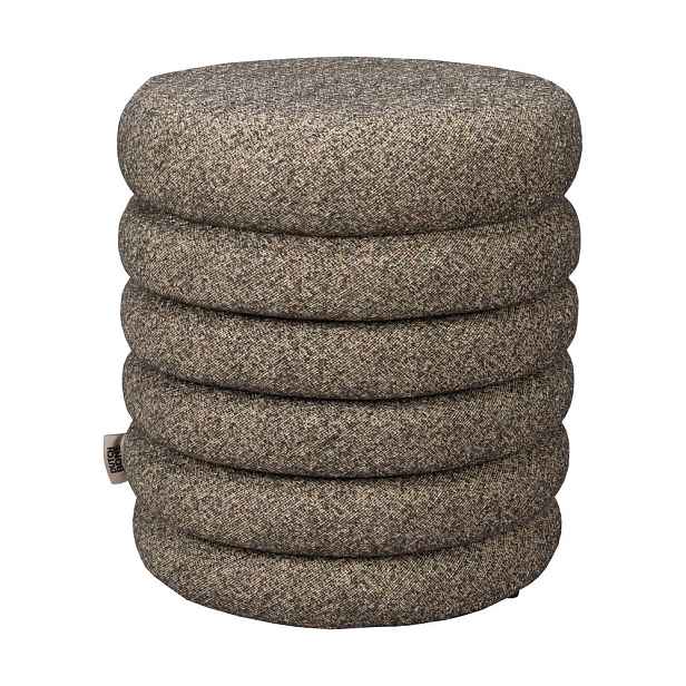 Hnědý taburet z textilie bouclé Fern – Dutchbone
