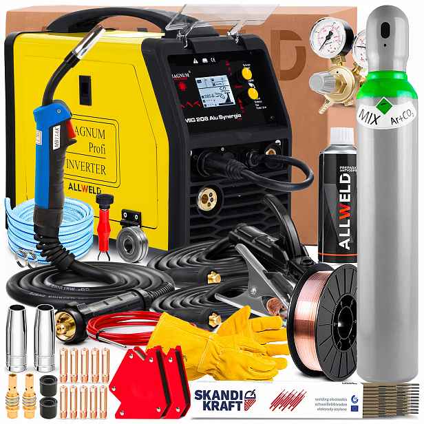Poloautomat Magnum Mig 208 Alu Synergie 230V Mma Flux Tig Lift Lutosvařování