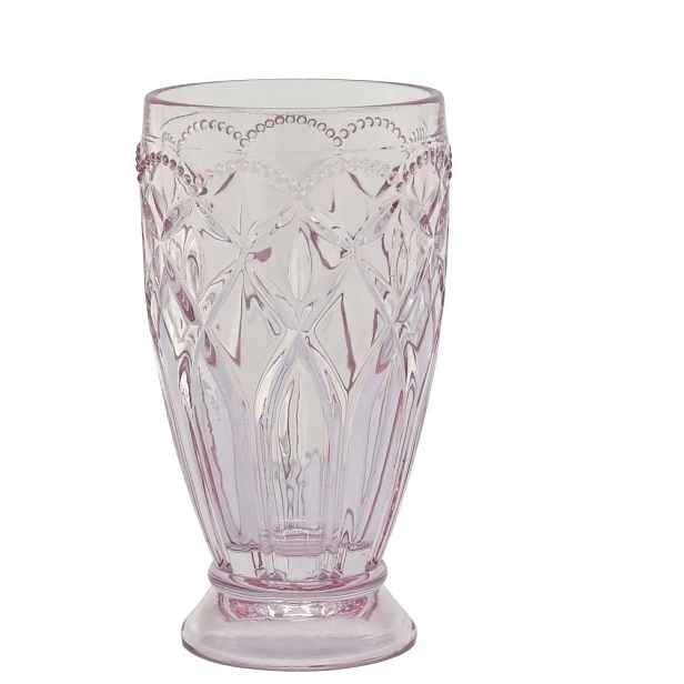 Růžová vysoká sklenička na drink Saint-Émilion - Ø 8*15 cm / 350ml Chic Antique