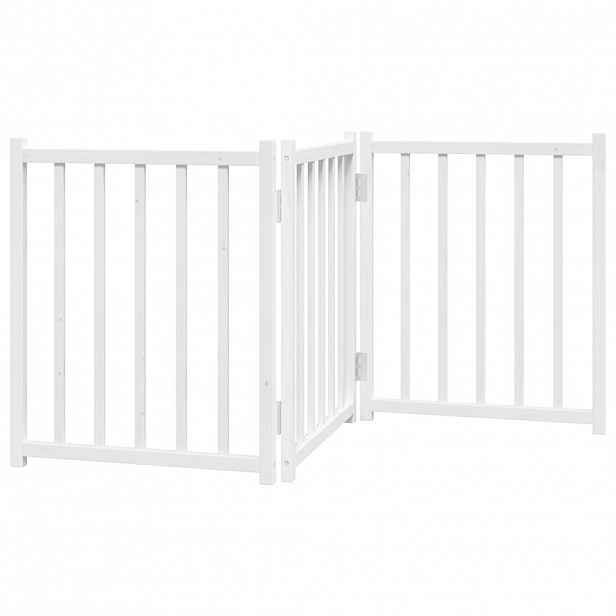 vidaXL Zábrana pro psy skládací 3 panely bílá 150 cm masivní jedle