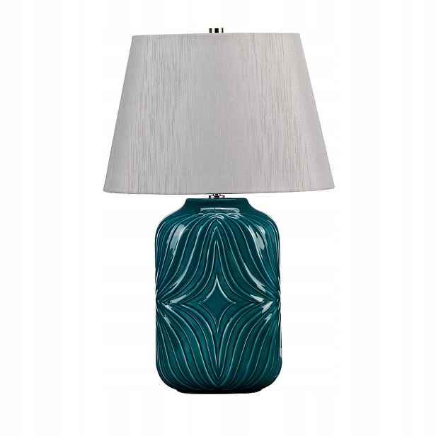 Elstead Stolní lampa Muse tyrkysová s šedým stínítkem E27 60W
