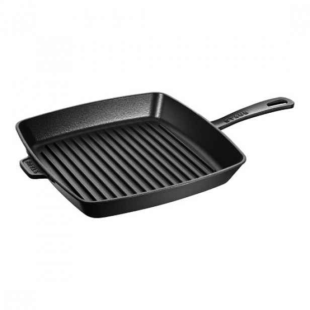 Grill pánev čtvercová, litinová, 30cm, Black - Staub