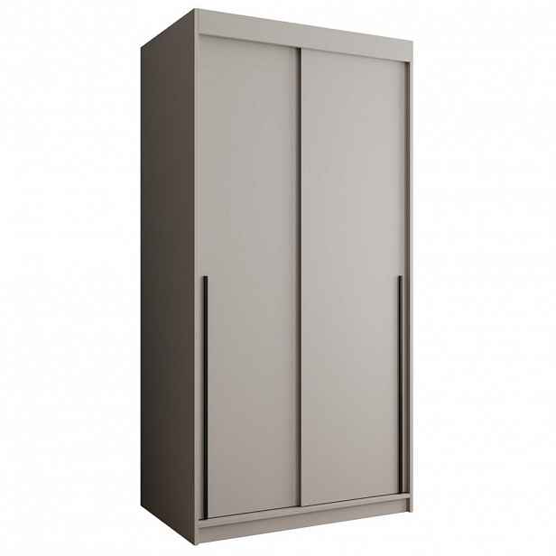 Home Collective ŠATNÍ SKŘÍŇ S POSUVNÝMI DVEŘMI 100 cm šířka, kašmírová s černým úchytem