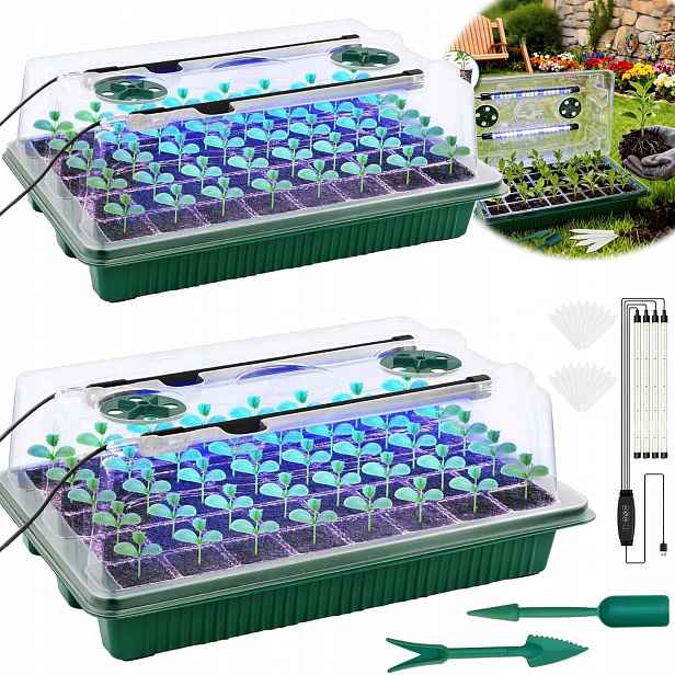 Mini Pokojový Skleník S Led Osvětlením Pro Pěstování Rostlin, 3 Režimy Časovače