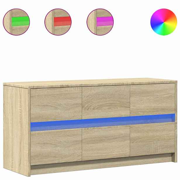vidaXL TV skříňka s LED dub sonoma 100 x 34 x 50 cm kompozitní dřevo