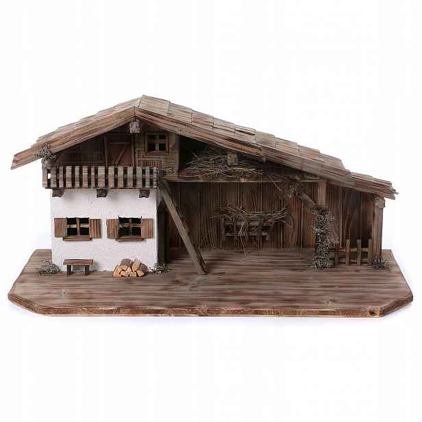 Vánoční Betlém Stajenka Dekorace 80c40c38,5 CM Pro Fig. 11-15 CM
