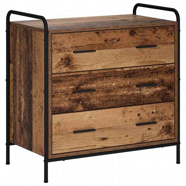 vidaXL Skříň se zásuvkami Staré dřevo 70 x 39,5 x 71 cm