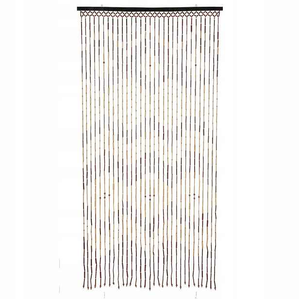 Bambusová záclona Závěs 180 x 90 cm s geometrickým vzorem, hnědá