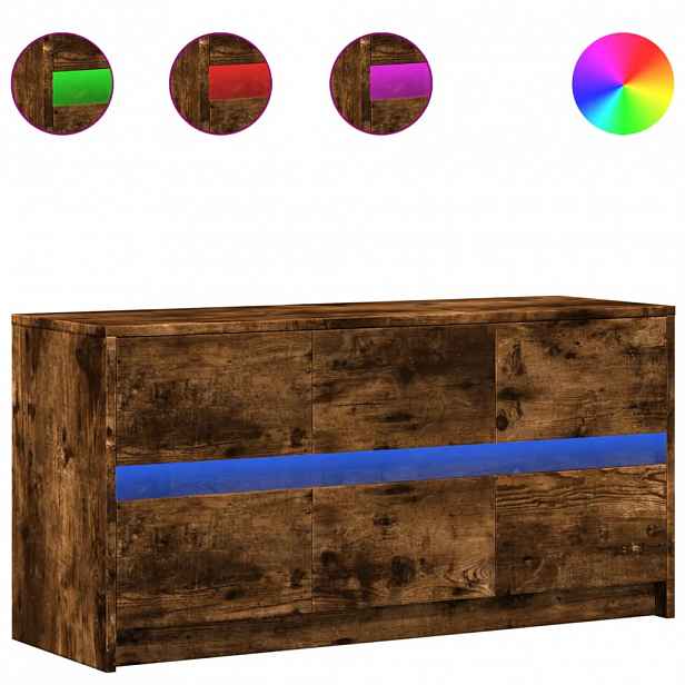 vidaXL TV skříňka s LED kouřový dub 100 x 34 x 50 cm kompozitní dřevo