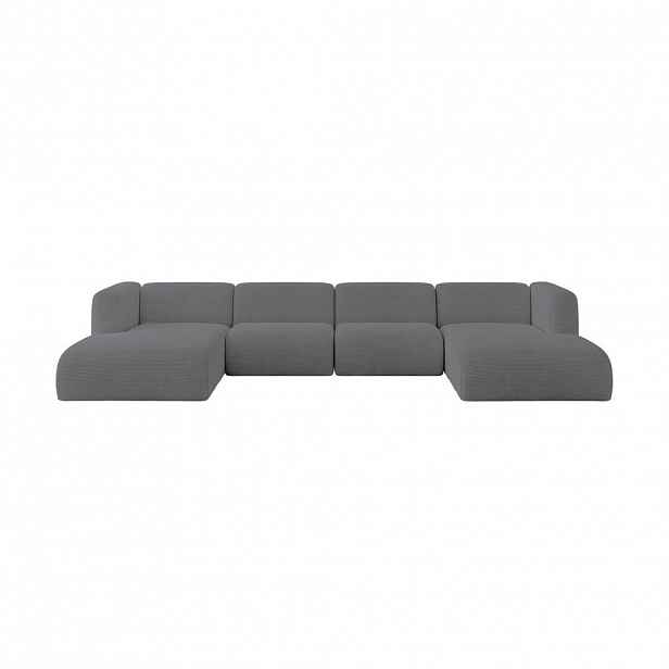 ALTDECOR SEDACÍ SOUPRAVA DO U MIRA-U2 408x179x70 Tmavě šedá Manšestr