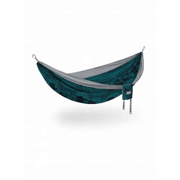Dvoumístná houpací síť Eno DoubleNest Print Hammock mountains to sea/grey