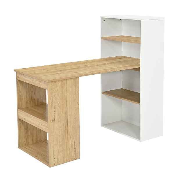 Kontrast Psací stůl s nástavcem BB108 130 cm dub přírodní/bílý