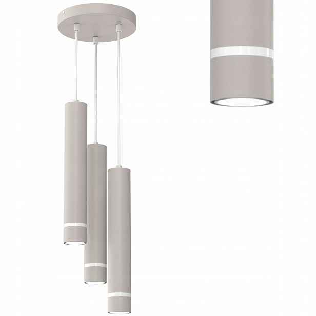 Závěsná Stropní Lampa Tuba Led GU10 Ozdobný Pásek Světlý Kašmír Bílý