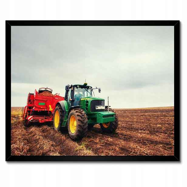 Plakáty v rámu 50x40 Traktor Orka pole zemědělec