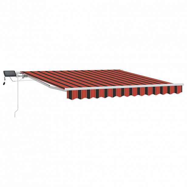 vidaXL Stahovací markýza oranžová a hnědá 300 x 250 cm Látka a hliník