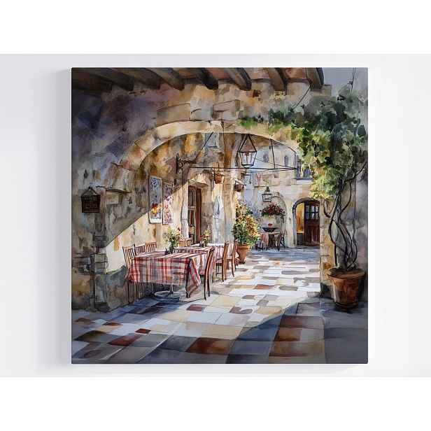 Obraz Na Plátně Canvas Akvarel Restaurace Itálie Trattoria 50x50