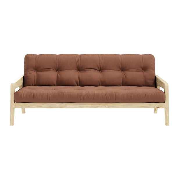 Oranžová/hnědá rozkládací pohovka 204 cm Grab - Karup Design