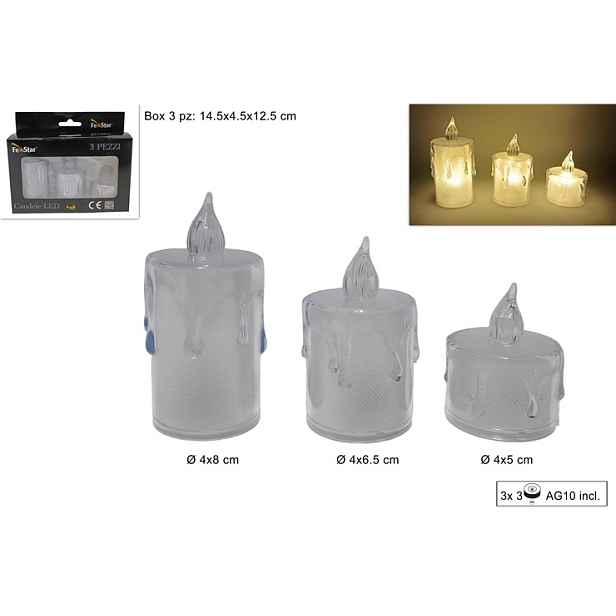 PROHOME - Svíčka LED sada 3ks