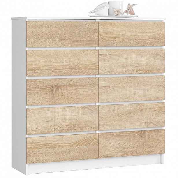 RAUMHIRSCH FURNITURE KOMODA bílá, dub Sonoma 121/120/40
