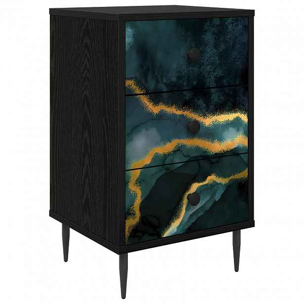 vidaXL Noční skříňka WIJHE Černý dub 36 x 33 x 61 cm Kompozitní dřevo