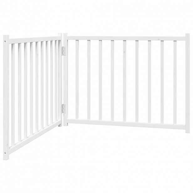 vidaXL Zábrana pro psy skládací 2 panely bílá 160 cm masivní jedle