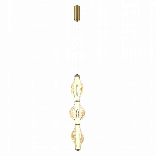 Závěsná lampa Elva mosaz 1xLED 22W 3000K Vertikální Stropní Osvětlení